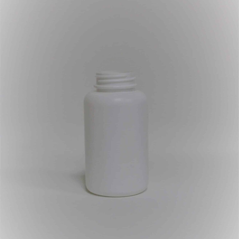 צנצנת עגולה 200 מ"ל HDPE,פייה 38 מ"מ לבן
