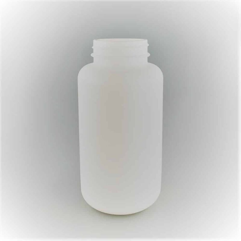 צנצנת עגולה 300 מ"ל HDPE,פייה 45 מ"מ לבן